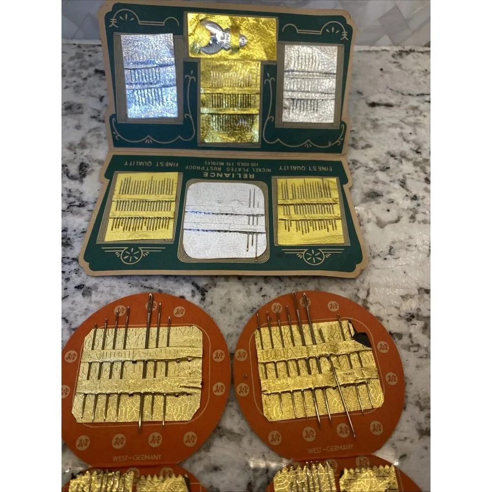 Vintage A&P & Reliance Grocery‎ Store Sewing Needle Cardboard Packets seamstress